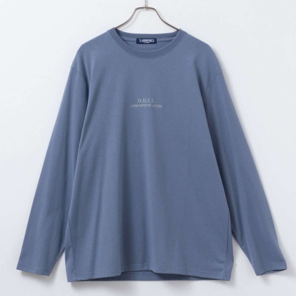 T-GRAPHICS ワンポイント刺繍長袖Tシャツ メンズ