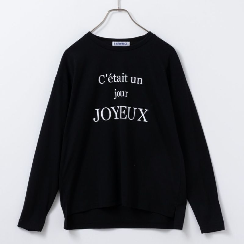 T-GRAPHICS 英字プリント長袖Tシャツ レディース