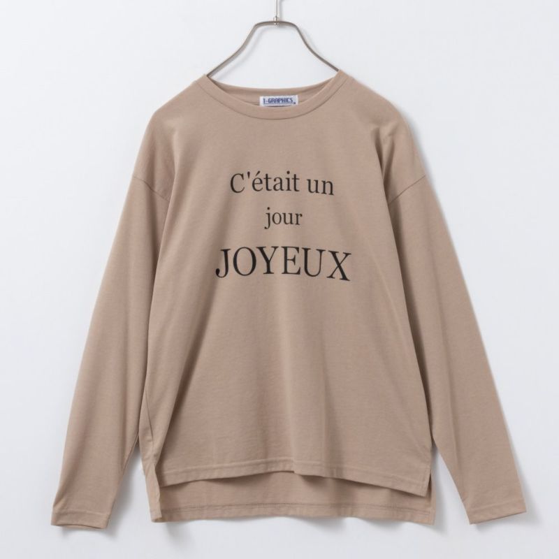 T-GRAPHICS 英字プリント長袖Tシャツ レディース