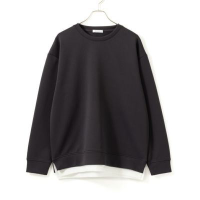 URBAN COLLECTION  ポンチ素材 エアスムージーレイヤードトレーナー メンズ