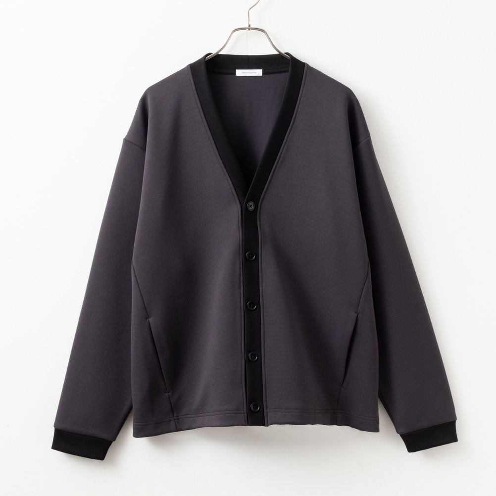 URBAN COLLECTION  ポンチ素材 エアスムージー配色カーディガン メンズ商品画像-1