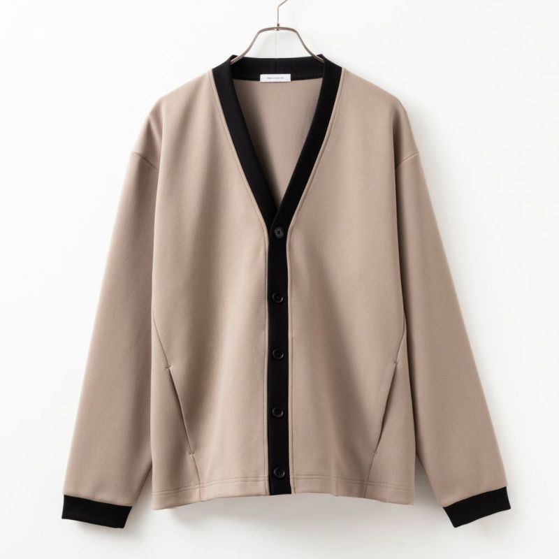 URBAN COLLECTION  ポンチ素材 エアスムージー配色カーディガン メンズ商品画像-2