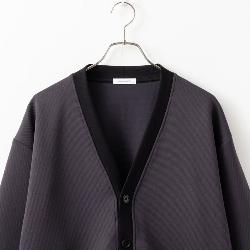 URBAN COLLECTION ポンチ素材 エアスムージー配色カーディガン メンズ商品画像-4