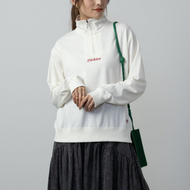 Dickies  ミニ裏毛ハーフジップトレーナー レディース商品画像-2