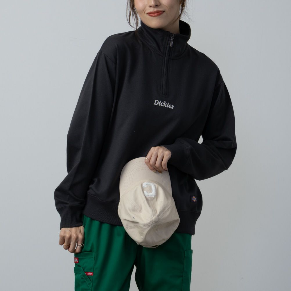 Dickies  ミニ裏毛ハーフジップトレーナー レディース商品画像-3