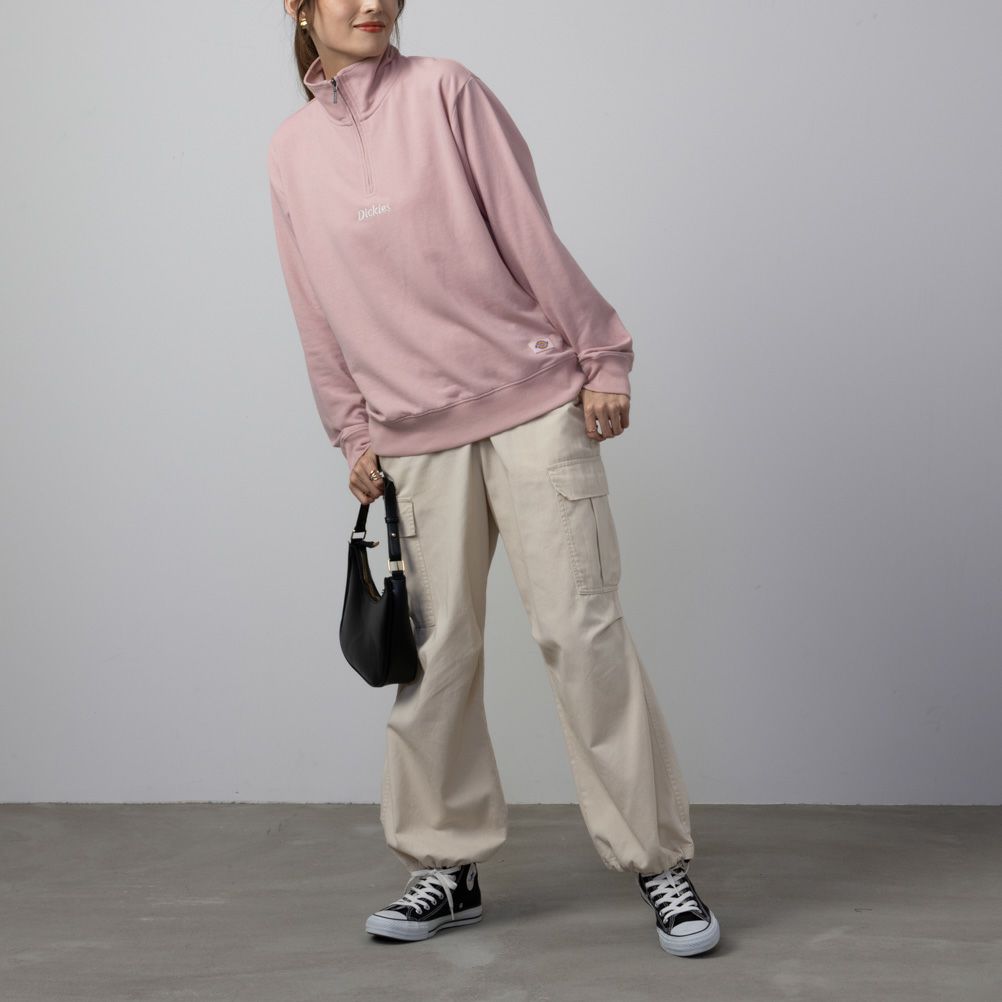 Dickies ミニ裏毛ハーフジップトレーナー レディース商品画像-4
