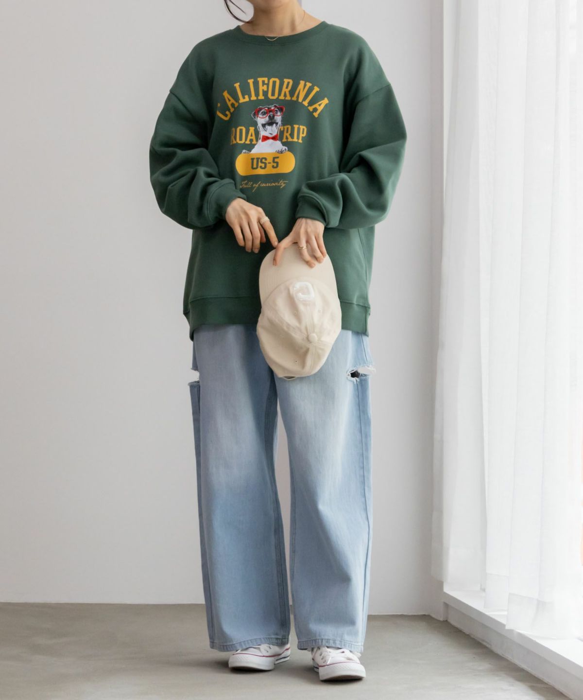 アニマルフォトプリントトレーナー メンズ