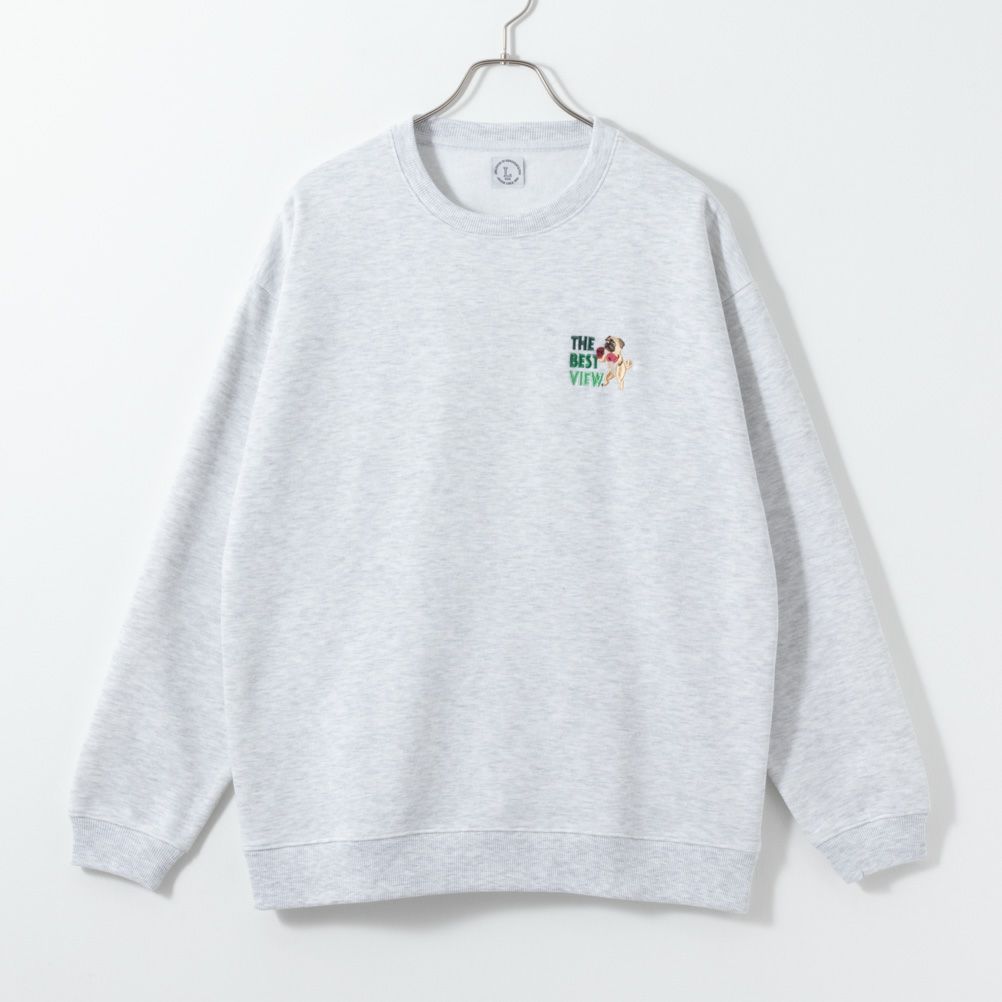 アニマルワンポイント刺繍トレーナー メンズ 