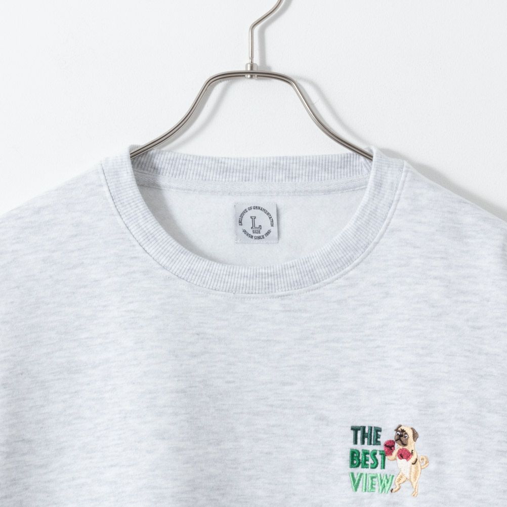 アニマルワンポイント刺繍トレーナー メンズ