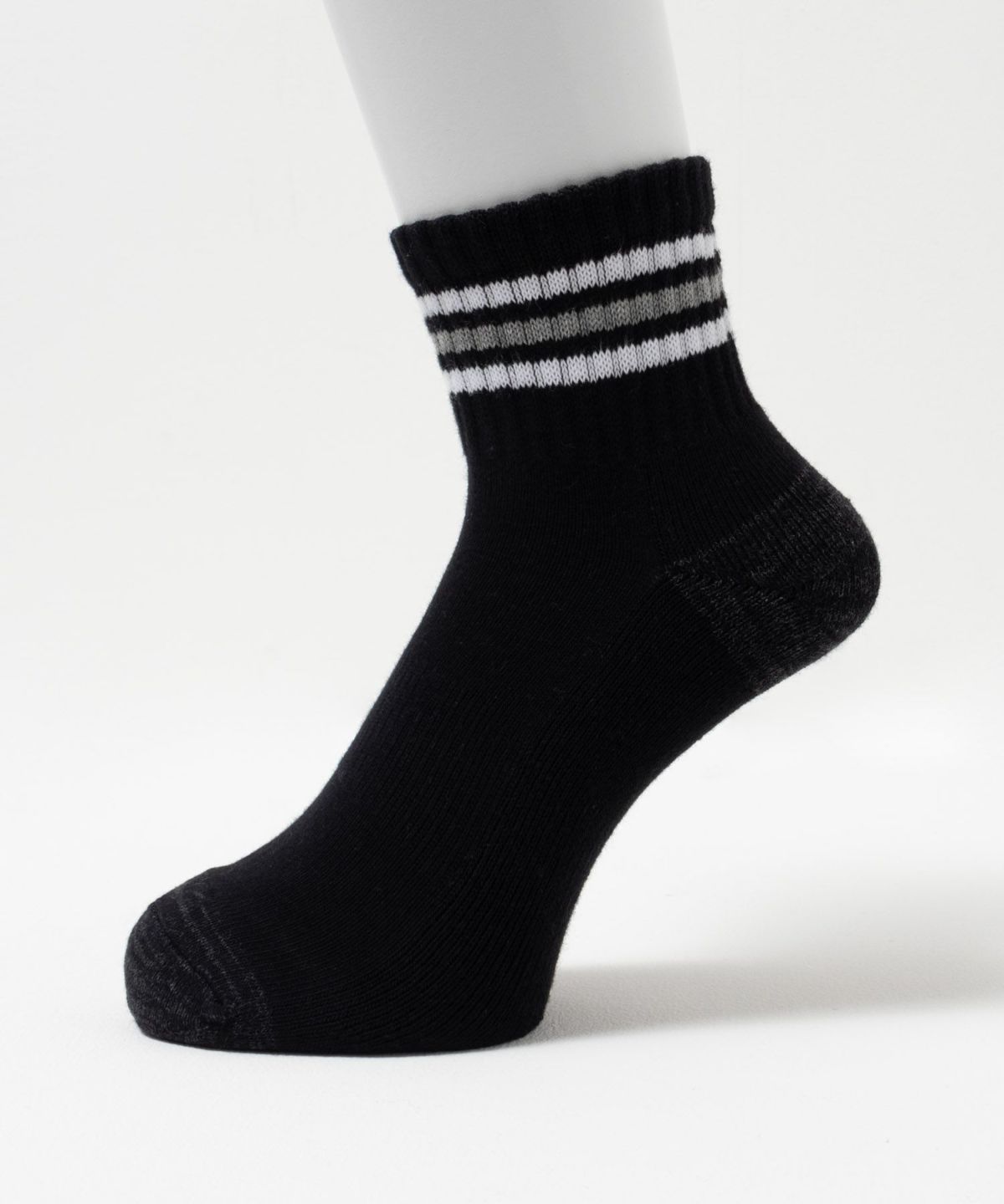 NAVY クォーターソックス ライン柄 メンズ