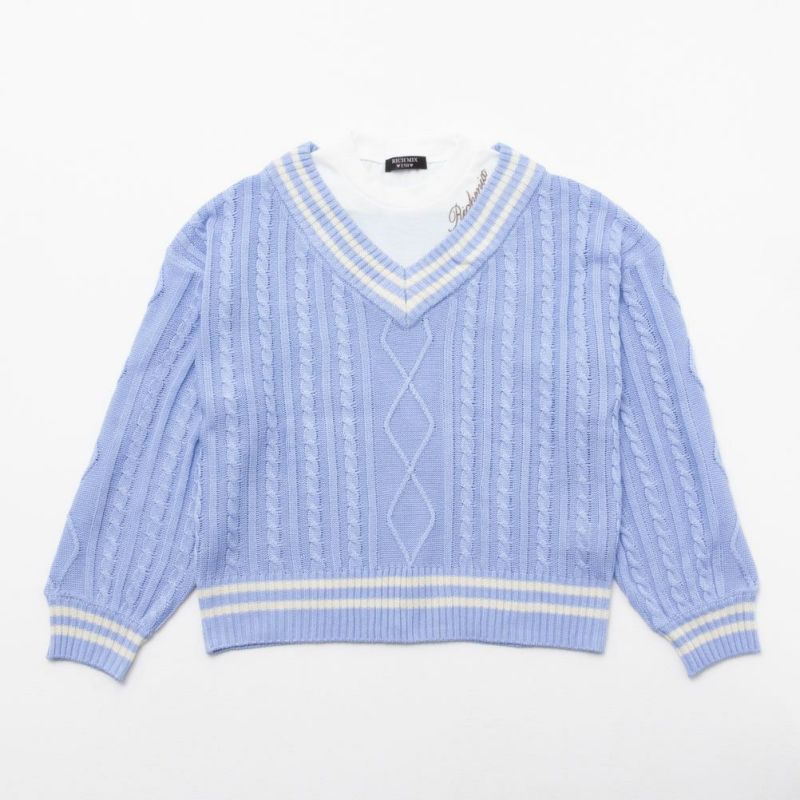 RICH MIX  レイヤード風フェイクニット キッズ商品画像-1