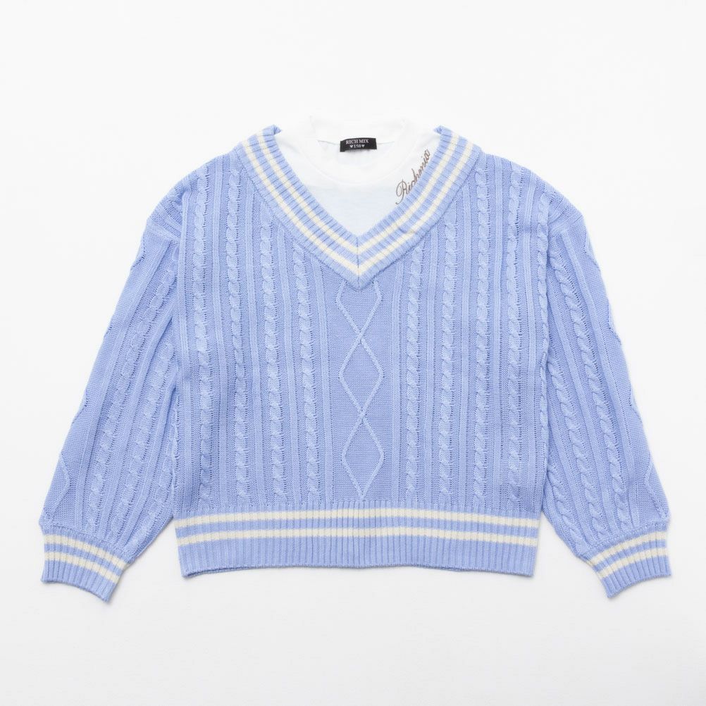 RICH MIX レイヤード風フェイクニット キッズ商品画像-1