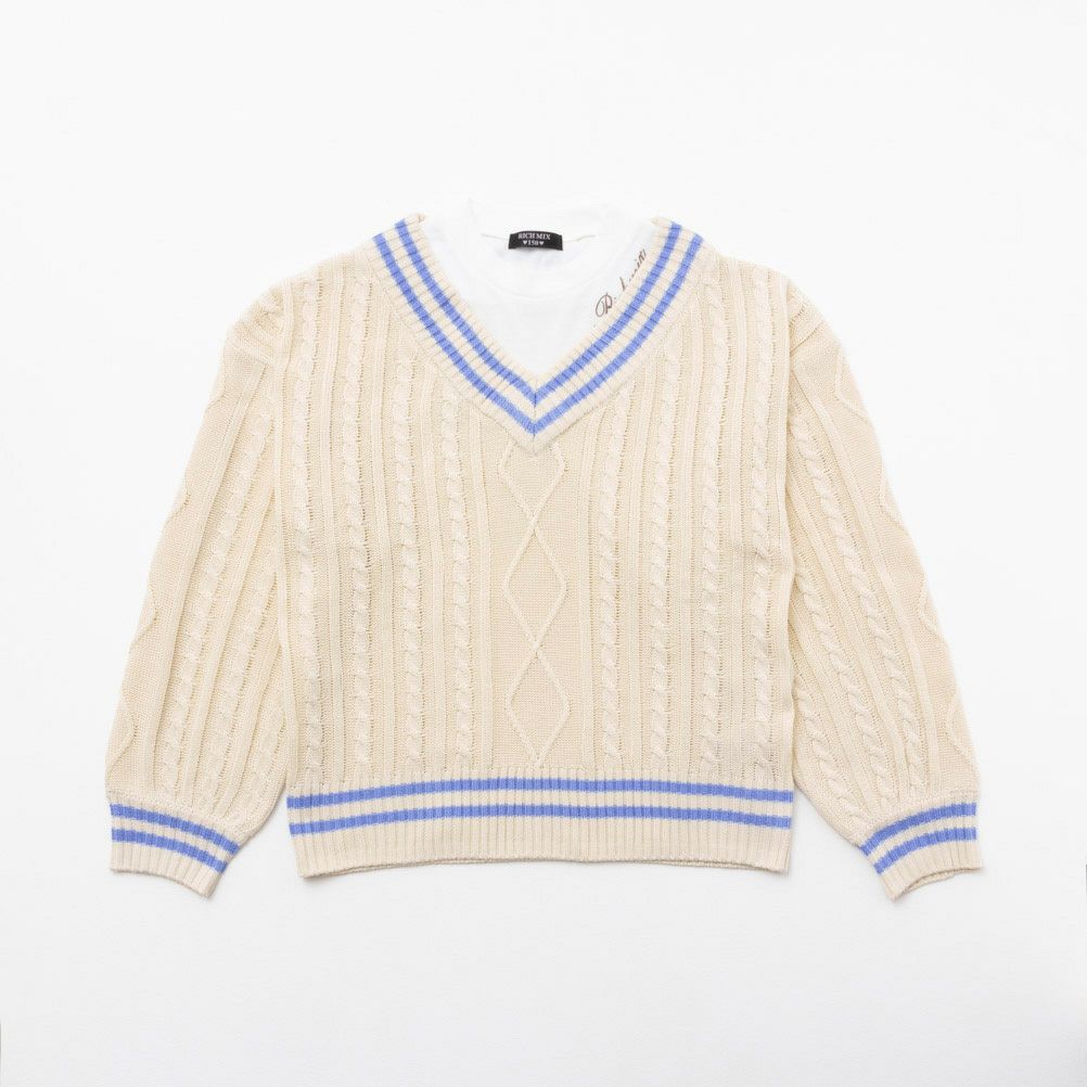 RICH MIX  レイヤード風フェイクニット キッズ商品画像-2