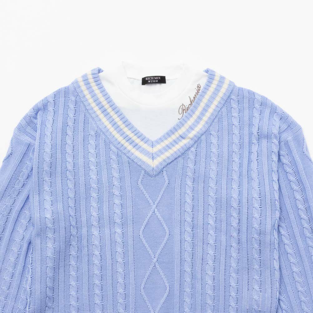 RICH MIX レイヤード風フェイクニット キッズ商品画像-4