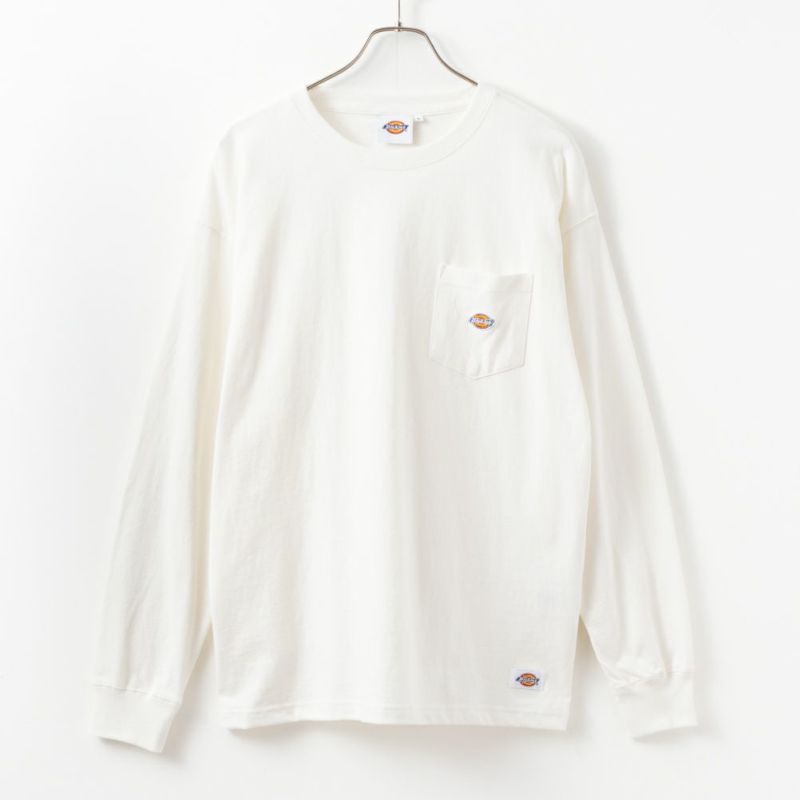 【Dickies】長袖 ポケット Tシャツ ホワイト / 送料無料 Dickies 無地ポケット長袖Tシャツ メンズ