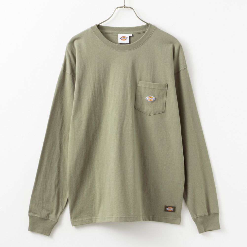 Dickies 無地ポケット長袖Tシャツ メンズ