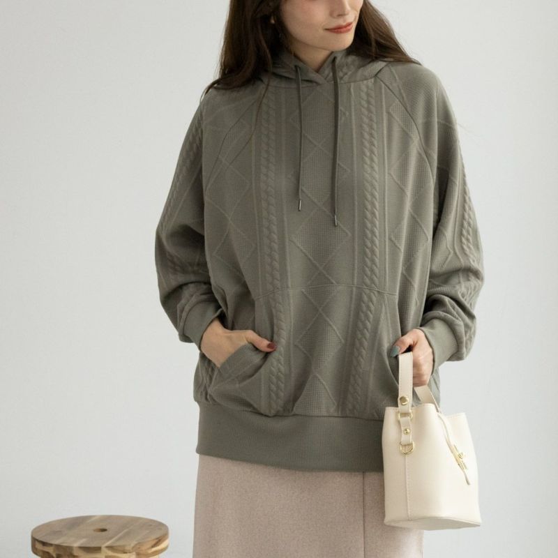 ジャガードプルパーカー レディース商品画像-1