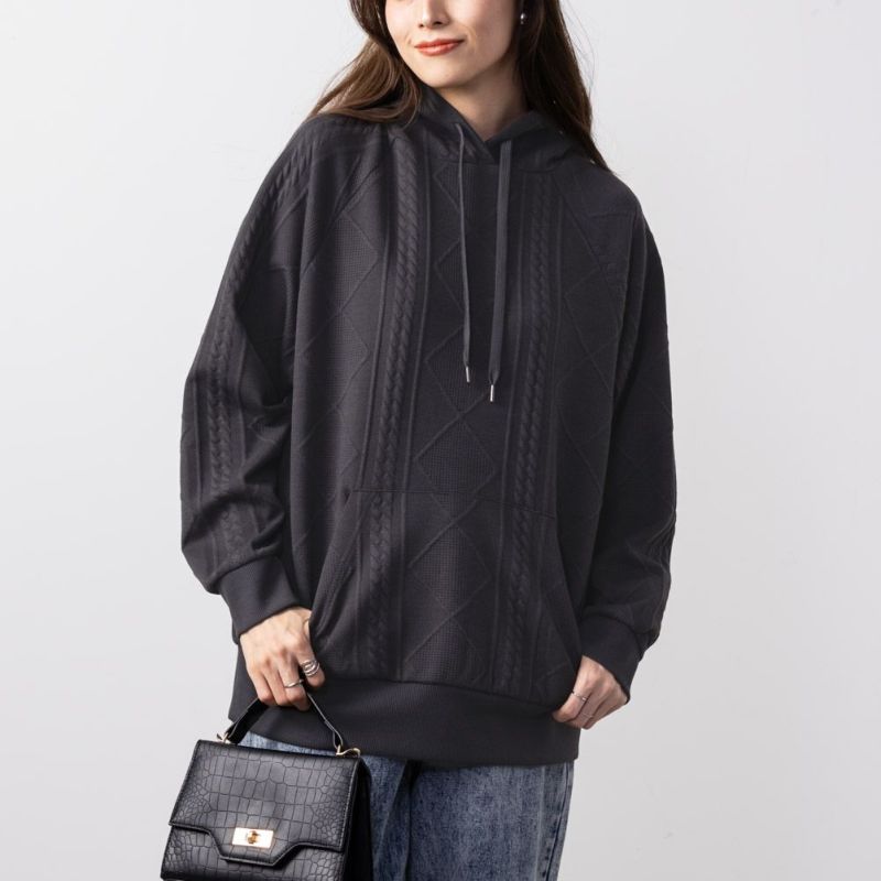 ジャガードプルパーカー レディース商品画像-2