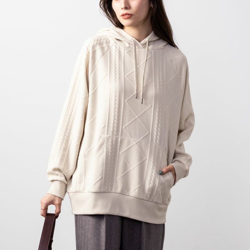 ジャガードプルパーカー レディース商品画像-3