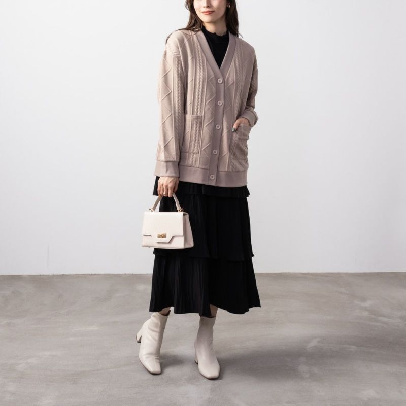 ジャガードカーディガン レディース商品画像-4