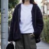 LOGOS PARK シャギーボアノーカラージャケット レディース