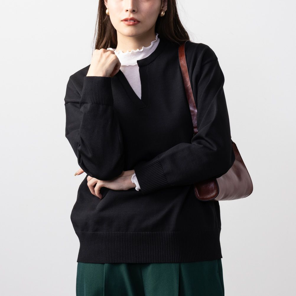 NAVY  スポンディングニットプルオーバー レディース商品画像-2