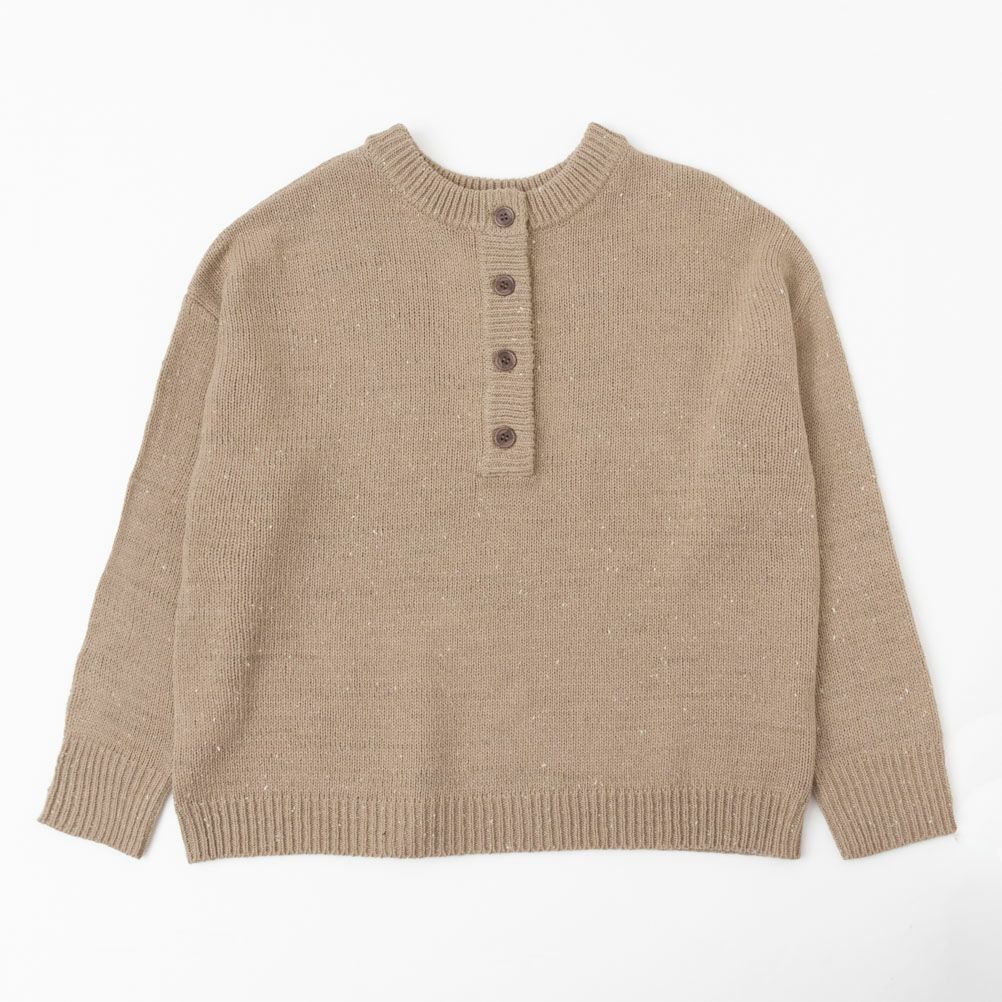 NAVY ネップヘンリーネックニット レディース