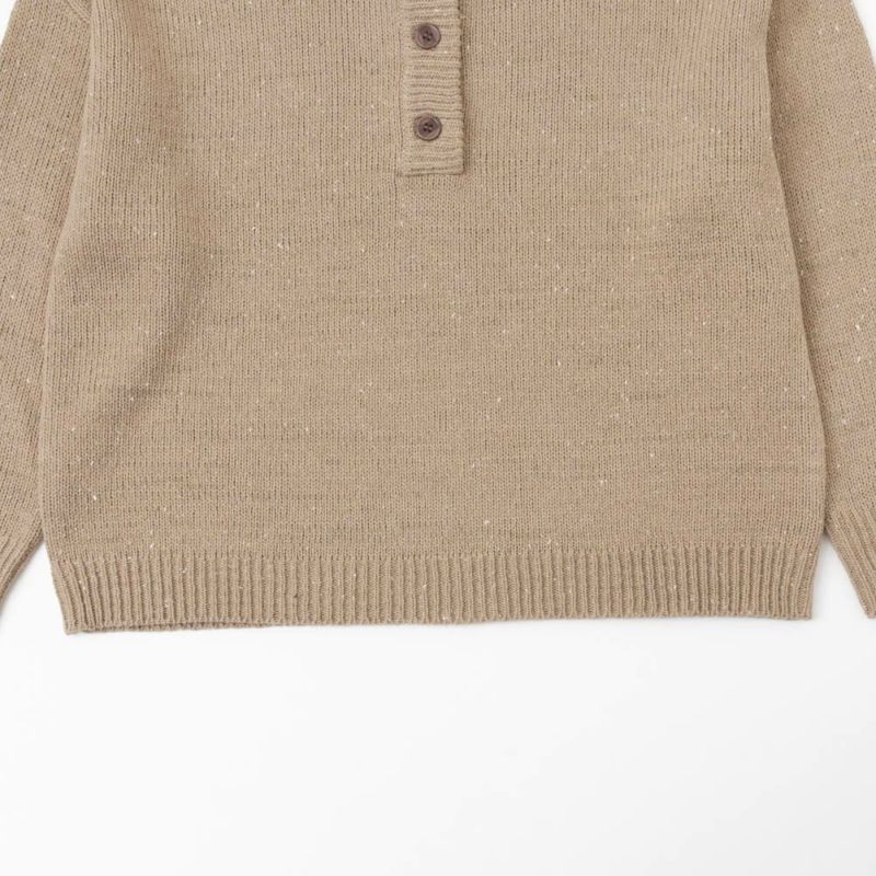 NAVY ネップヘンリーネックニット レディース商品画像-15