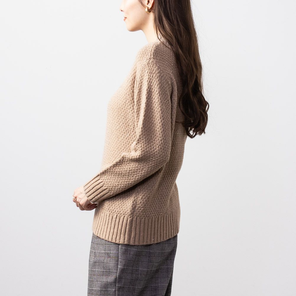 NAVY ネップモックニット レディース