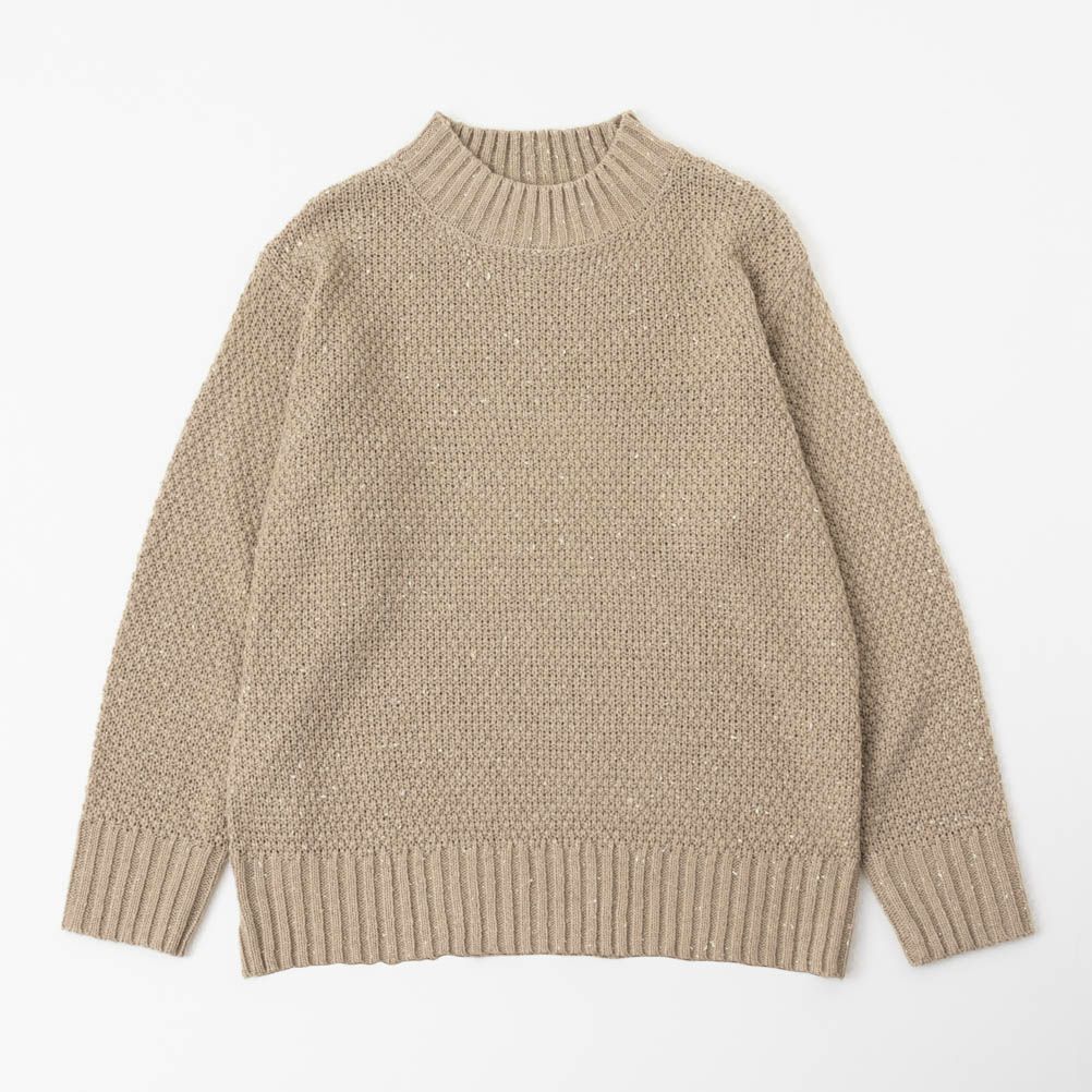 NAVY ネップモックニット レディース