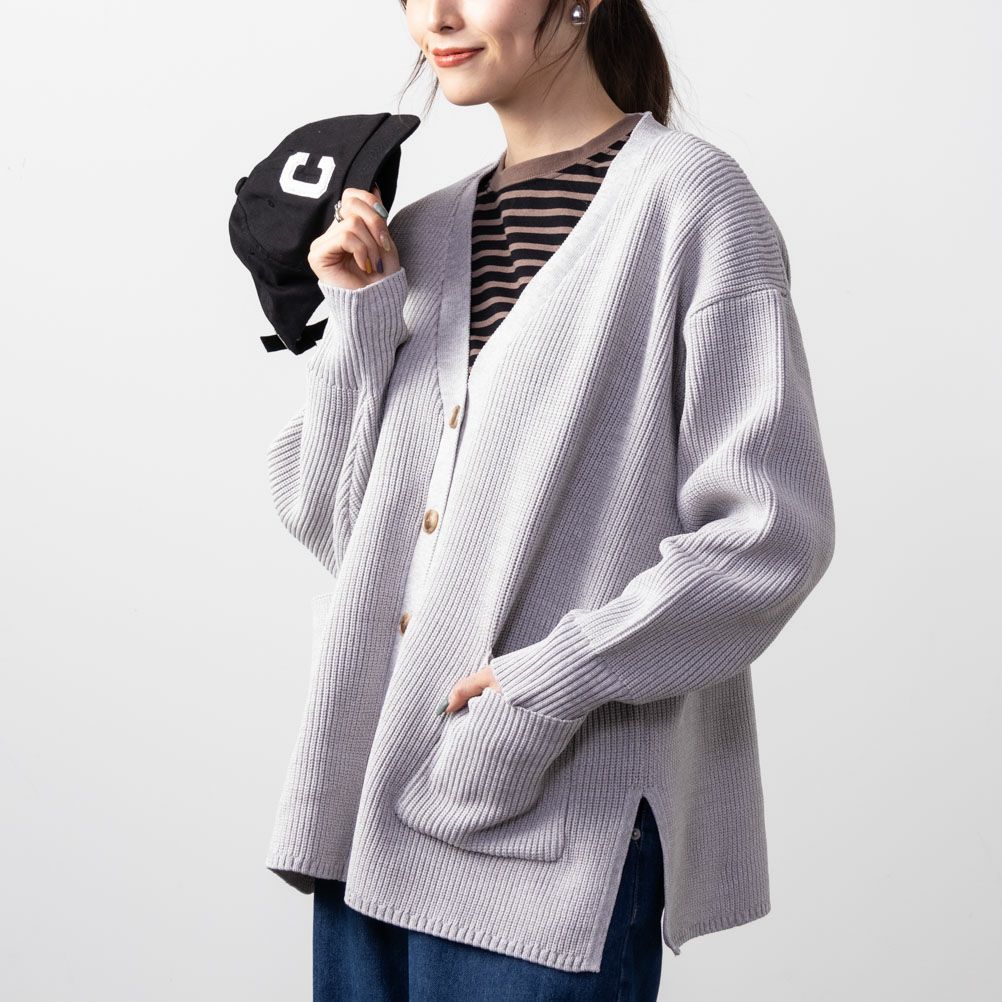 NAVY  スポンディングカーディガン レディース商品画像-2