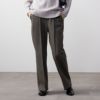 ウールライクニットチェックセミフレアパンツ レディース