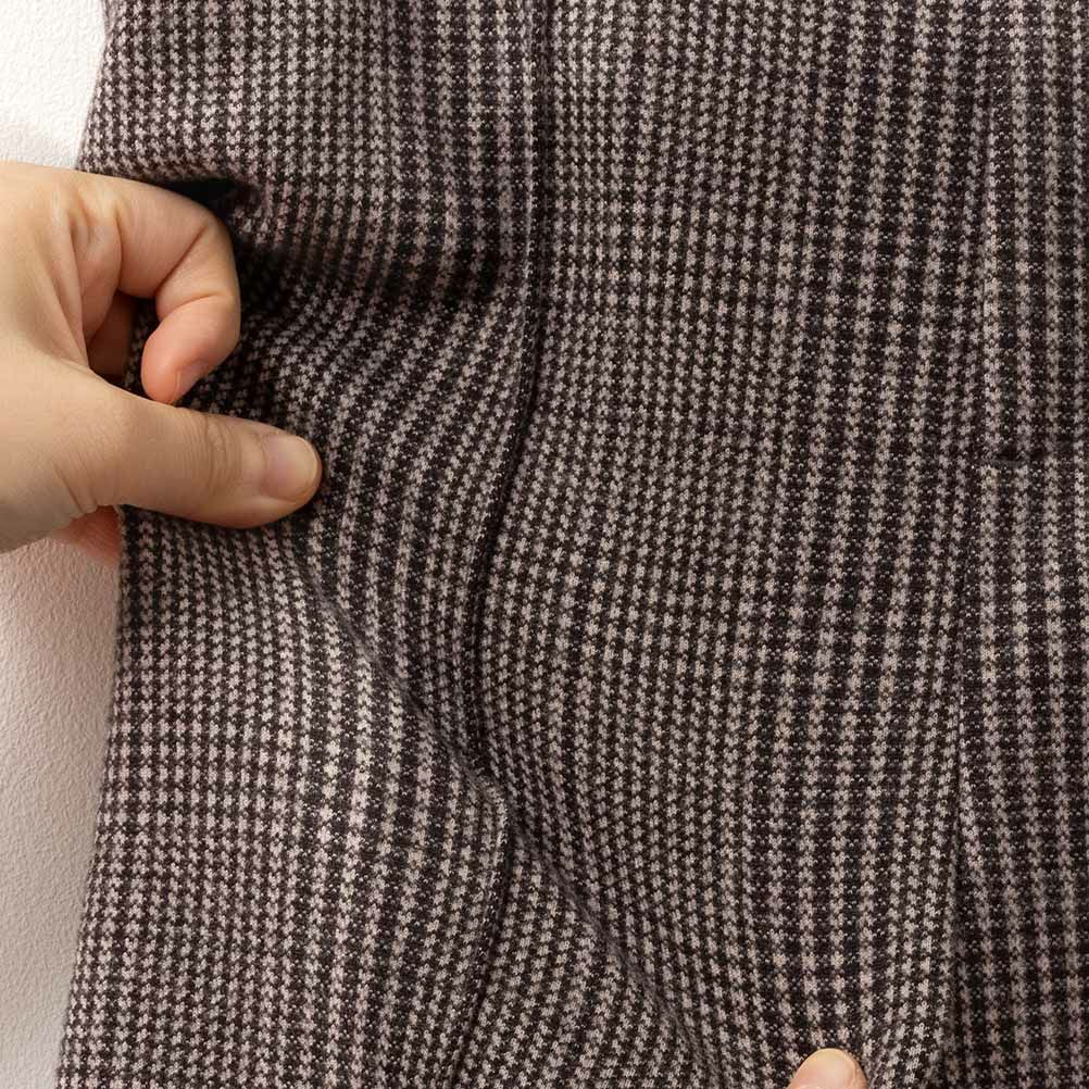 ウールライクニットチェックセミフレアパンツ レディース