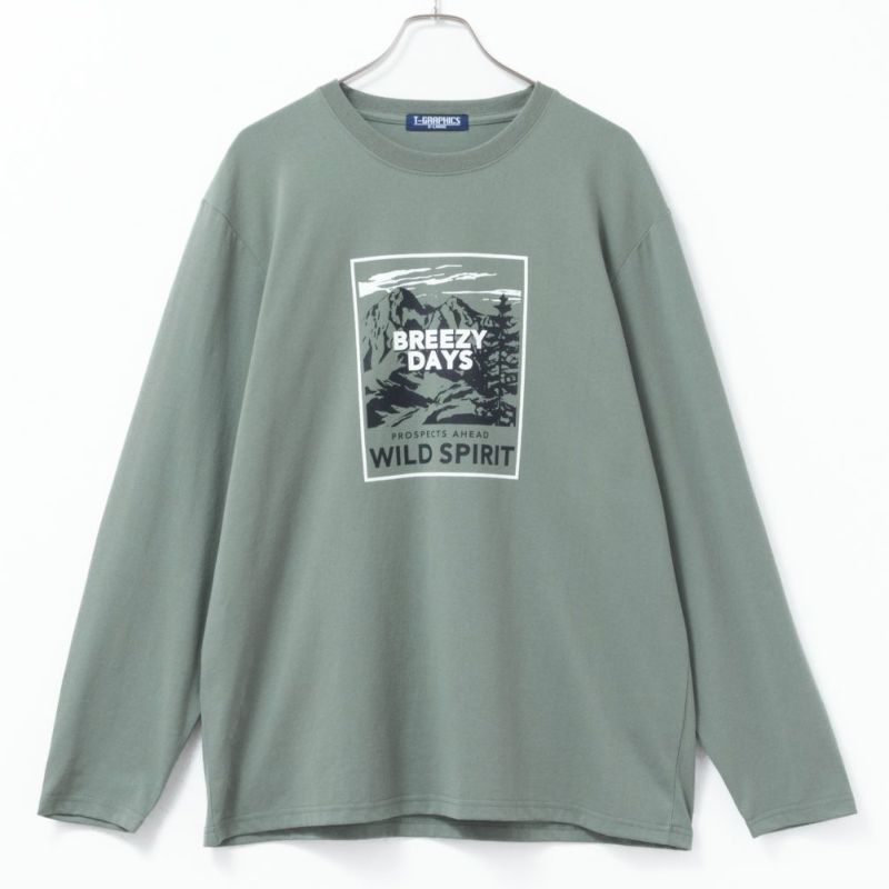 T-GRAPHICS  ボックスプリント長袖Tシャツ メンズ商品画像-1