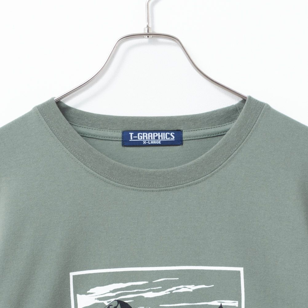 T-GRAPHICS ボックスプリント長袖Tシャツ メンズ