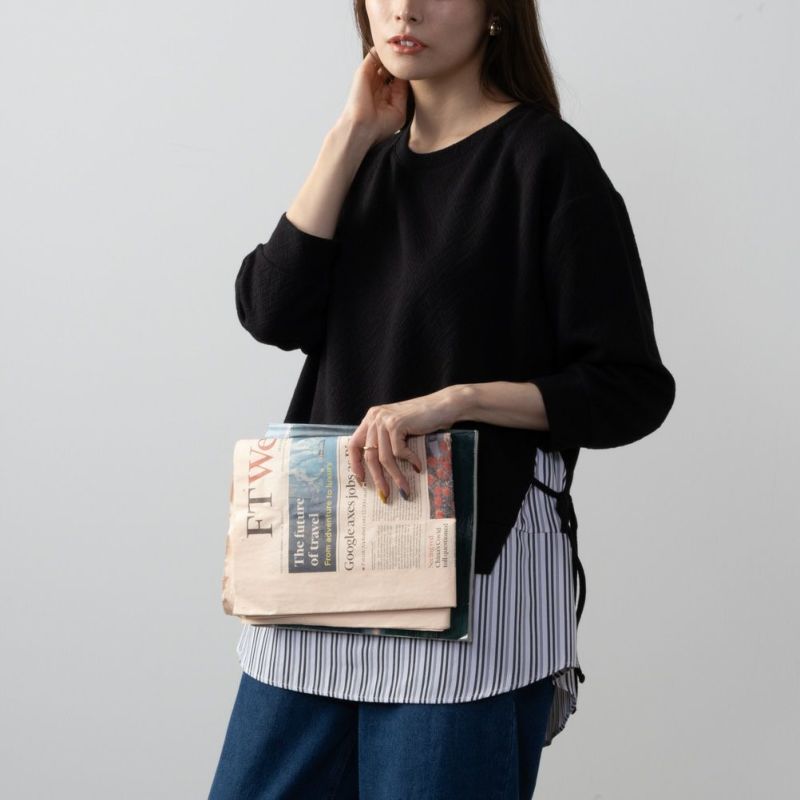 NAVY  時短フェイクレイヤードプルオーバー レディース商品画像-2