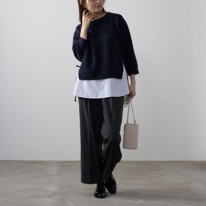 NAVY 時短フェイクレイヤードプルオーバー レディース商品画像-4