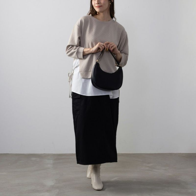 NAVY  時短フェイクレイヤードプルオーバー レディース商品画像-8