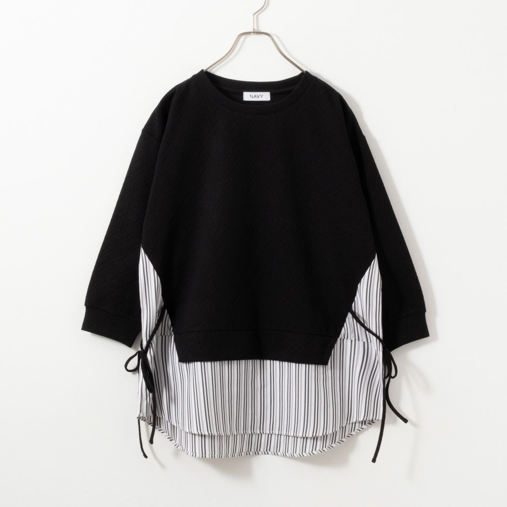 NAVY 時短フェイクレイヤードプルオーバー レディース