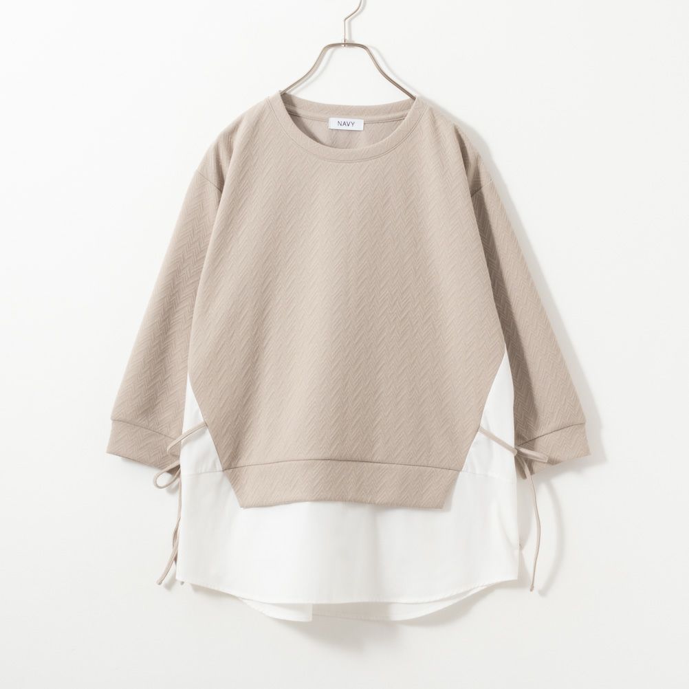 NAVY 時短フェイクレイヤードプルオーバー レディース