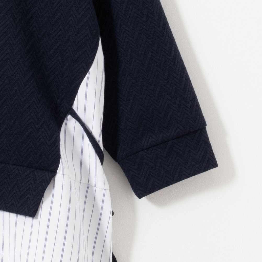 NAVY  時短フェイクレイヤードプルオーバー レディース商品画像-14