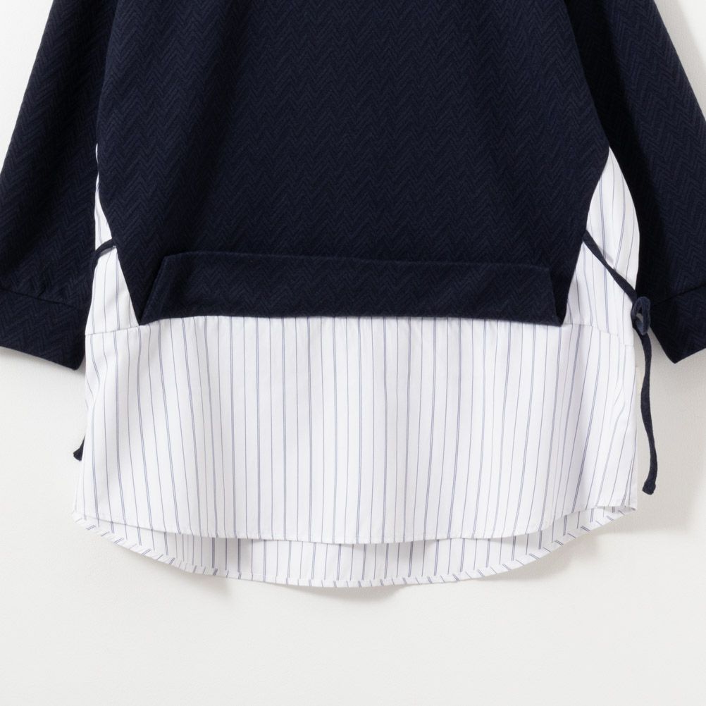 NAVY 時短フェイクレイヤードプルオーバー レディース商品画像-16