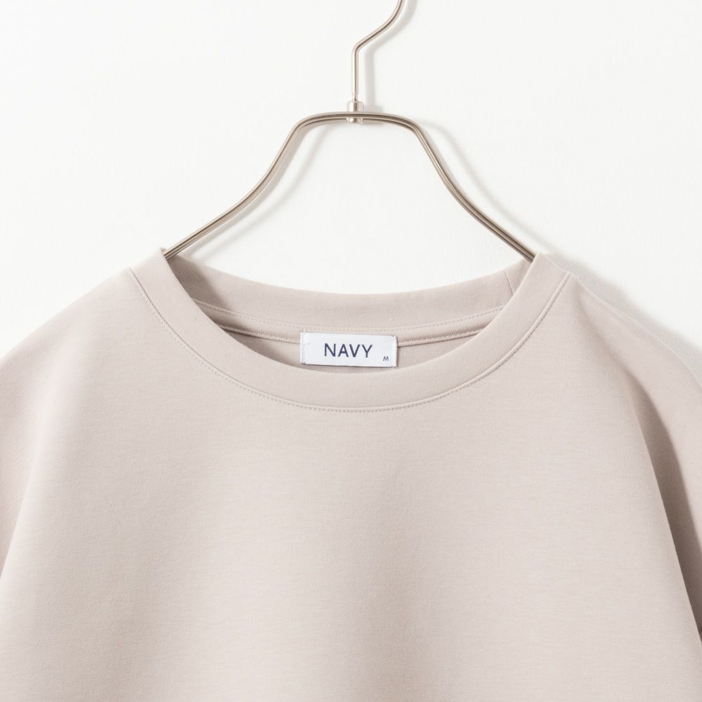 NAVY ポンチ素材 時短フェイクレイヤード九分袖プルオーバー レディース商品画像-13