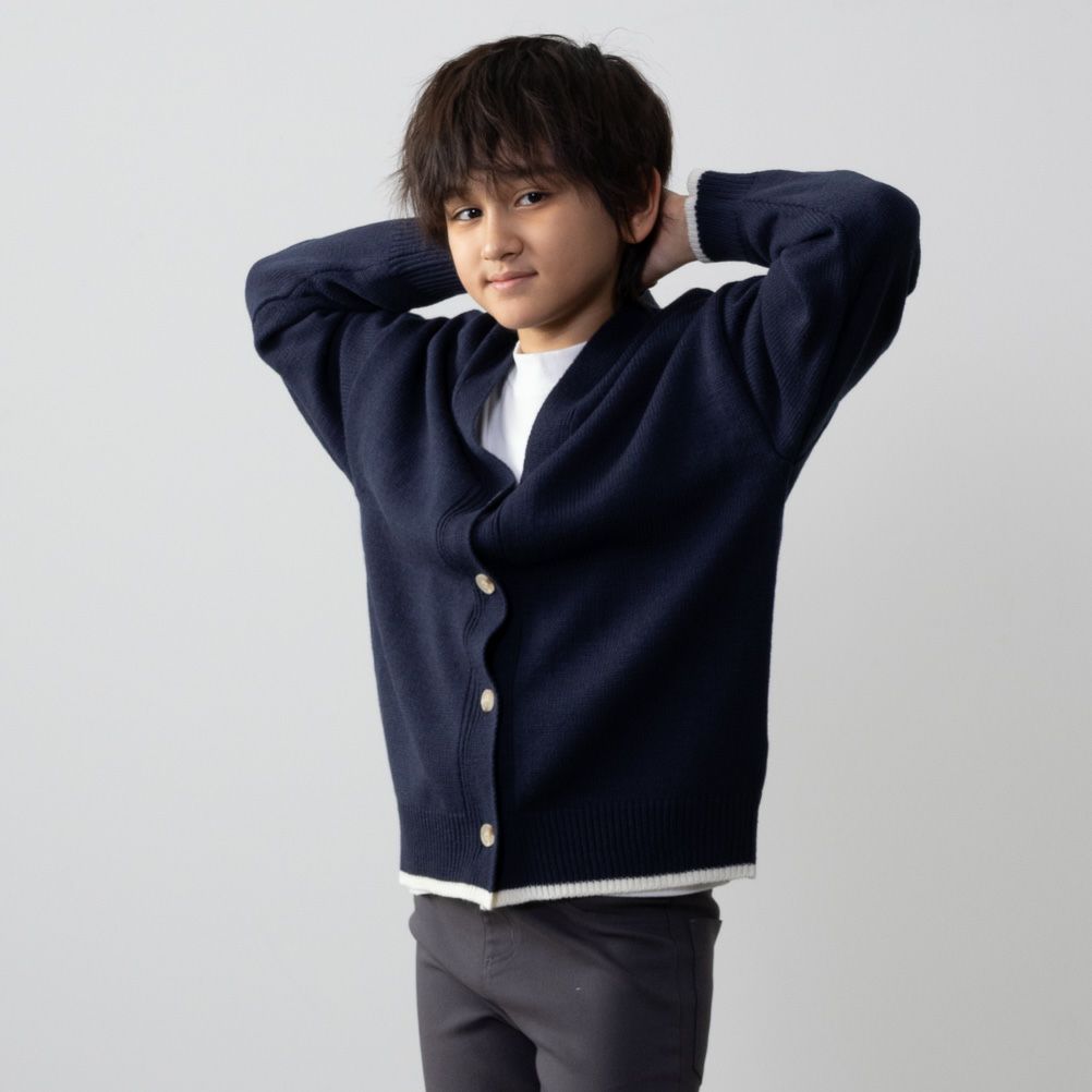 NAVY  ニットカーディガンアンサンブル キッズ商品画像-3