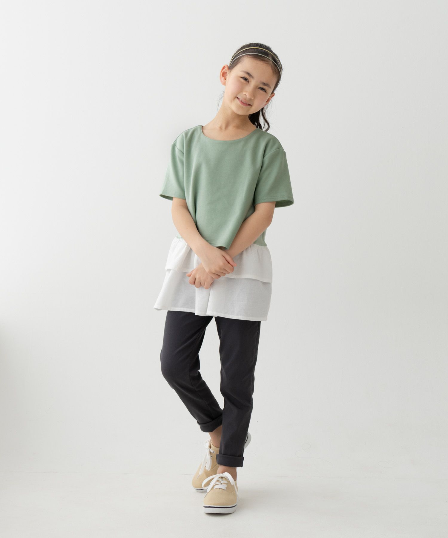 NAVY  ストレッチパンツ キッズ商品サムネイル-2
