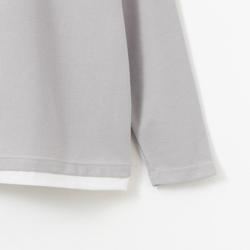 NAVY  カノコキーネックレイヤード長袖Tシャツ メンズ商品画像-7