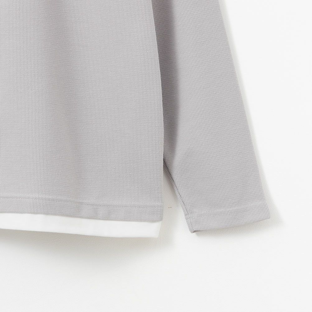 NAVY カノコキーネックレイヤード長袖Tシャツ メンズ