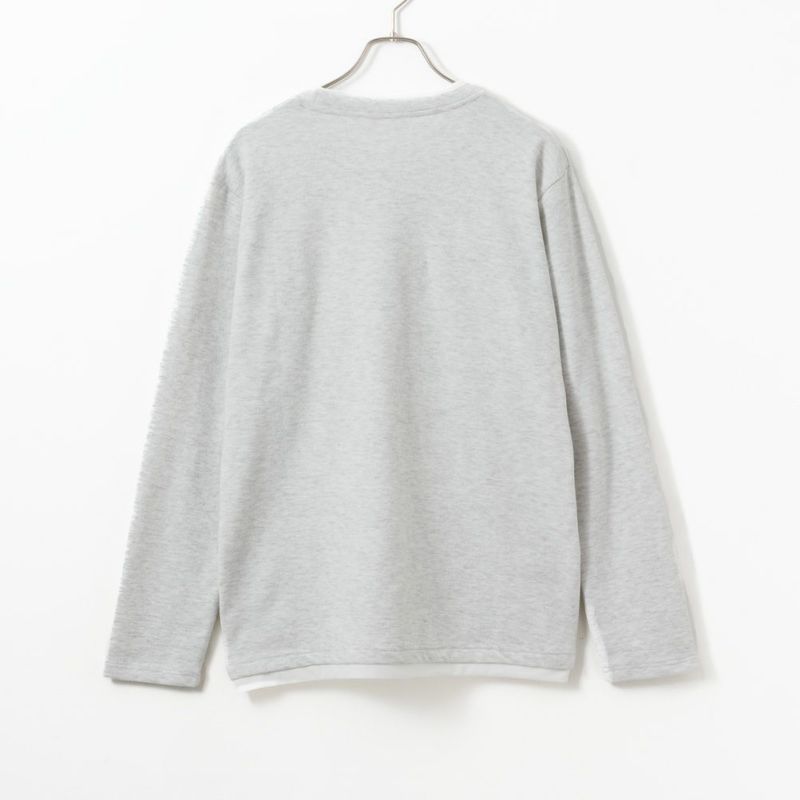 NAVY  フェイクレイヤードクルーネック長袖Tシャツ メンズ商品画像-4