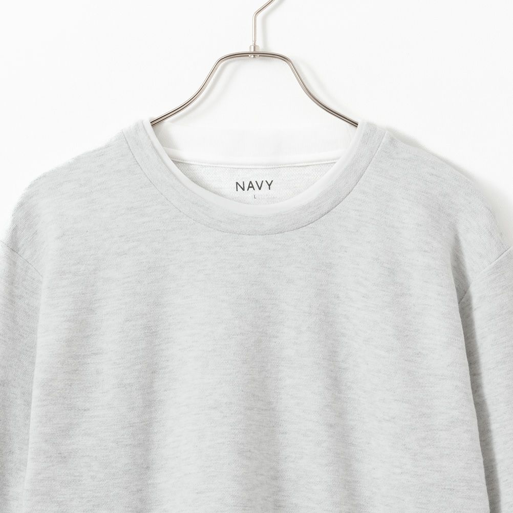 NAVY  フェイクレイヤードクルーネック長袖Tシャツ メンズ商品画像-5