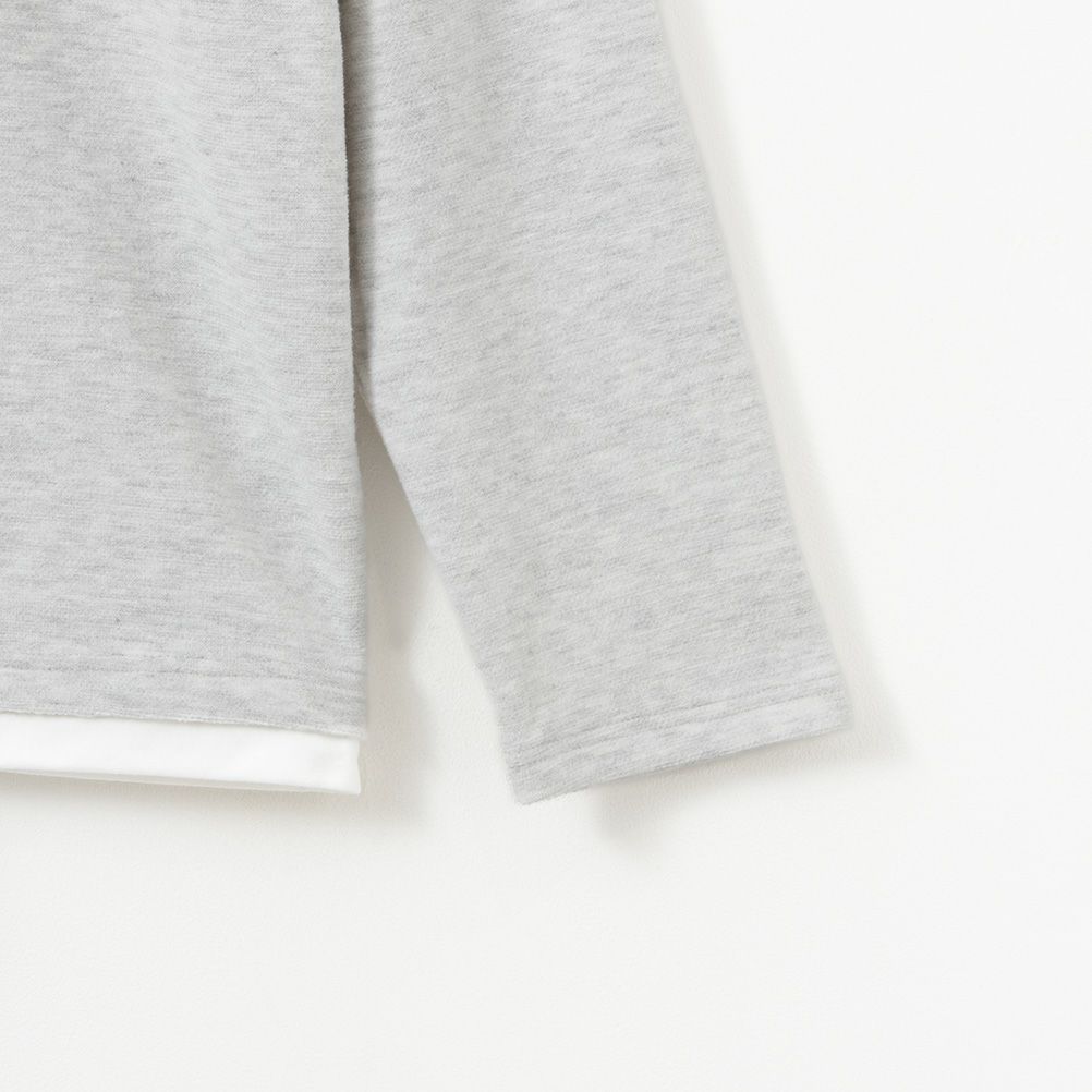NAVY  フェイクレイヤードクルーネック長袖Tシャツ メンズ商品画像-6